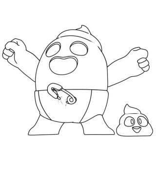 Desenho de Spike Brawl Stars para crianças para Colorir