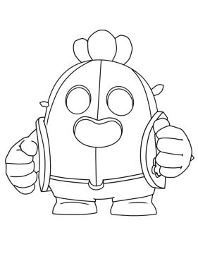 Desenho de Spike de Brawl Stars para Colorir