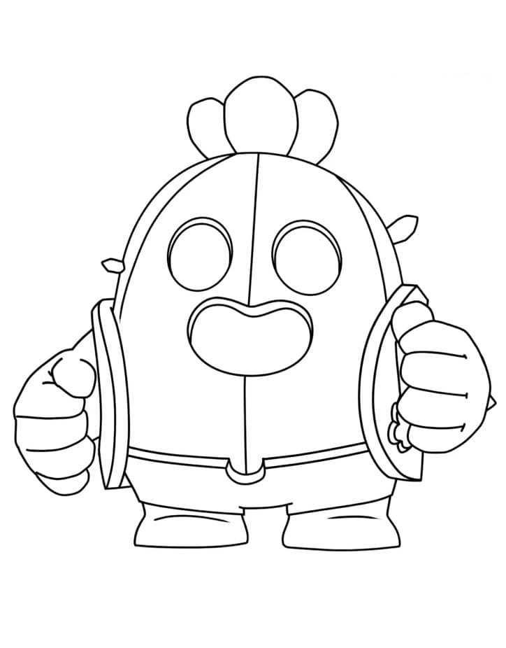 Desenhos de Spike Brawl Stars para Colorir