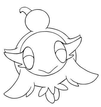 Desenho de Pokemon Spritzee Sorridente para Colorir
