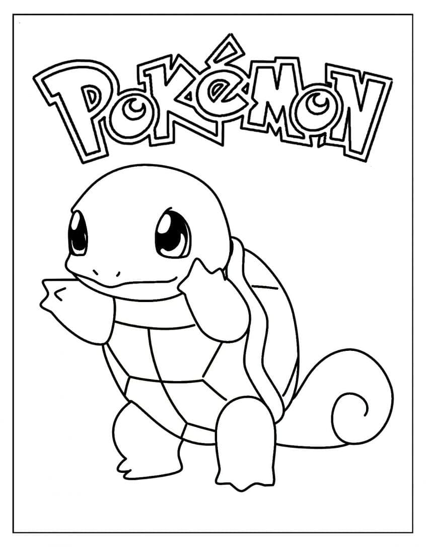 Desenho de Pokemon Squirtle para Colorir Pdf Grátis