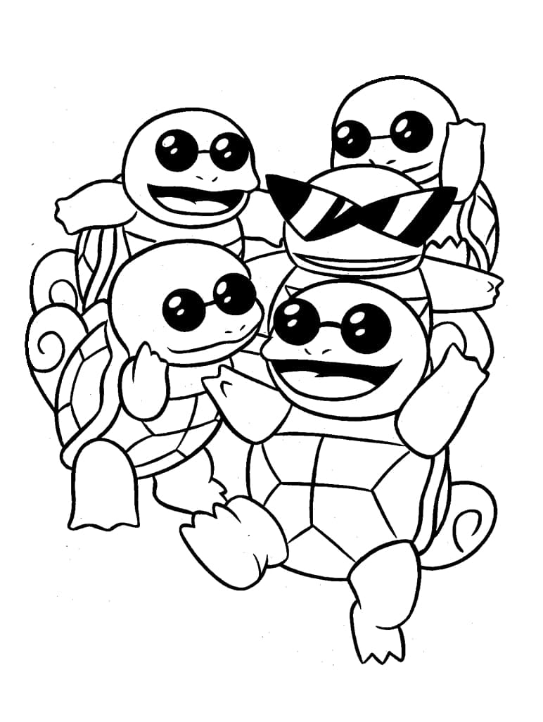 Desenho de Squirtle para Pintar Imprimivel