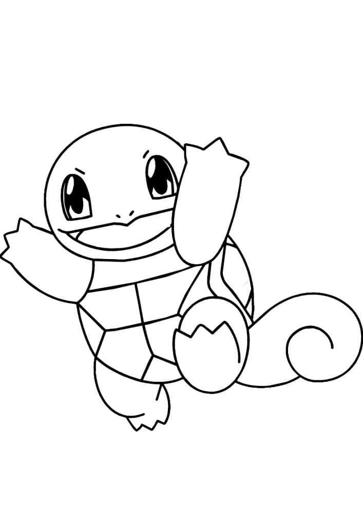 Desenho de Squirtle Pdf para Colorir Grátis