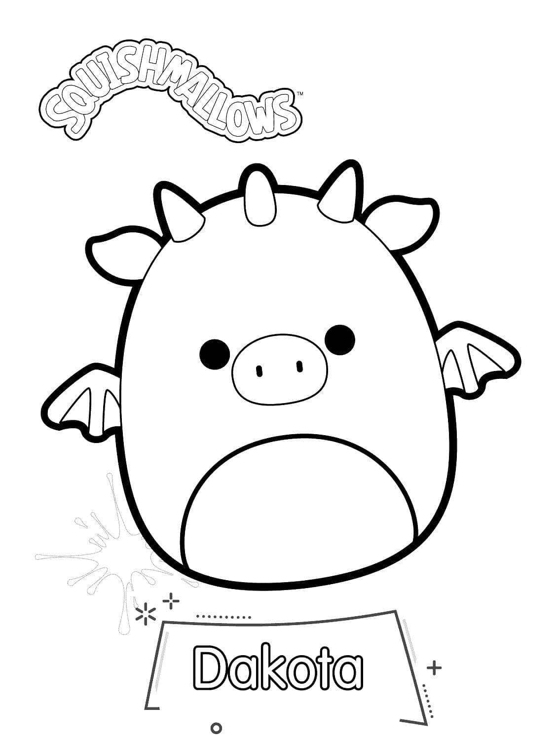 Desenho de Dakota Squishmallow para Colorir