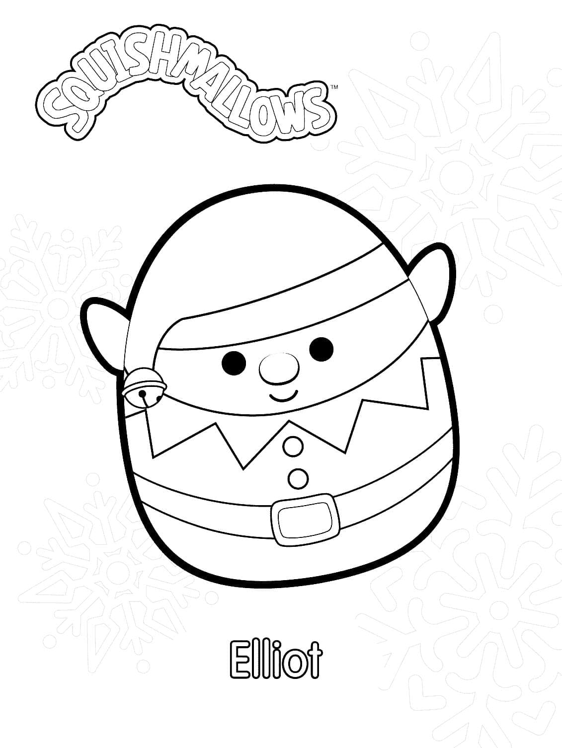 Desenho de Elliot Squishmallow para Colorir
