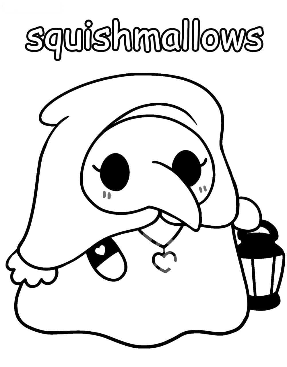 Desenho de Squishmallow Imprimivel Grátis para Colorir