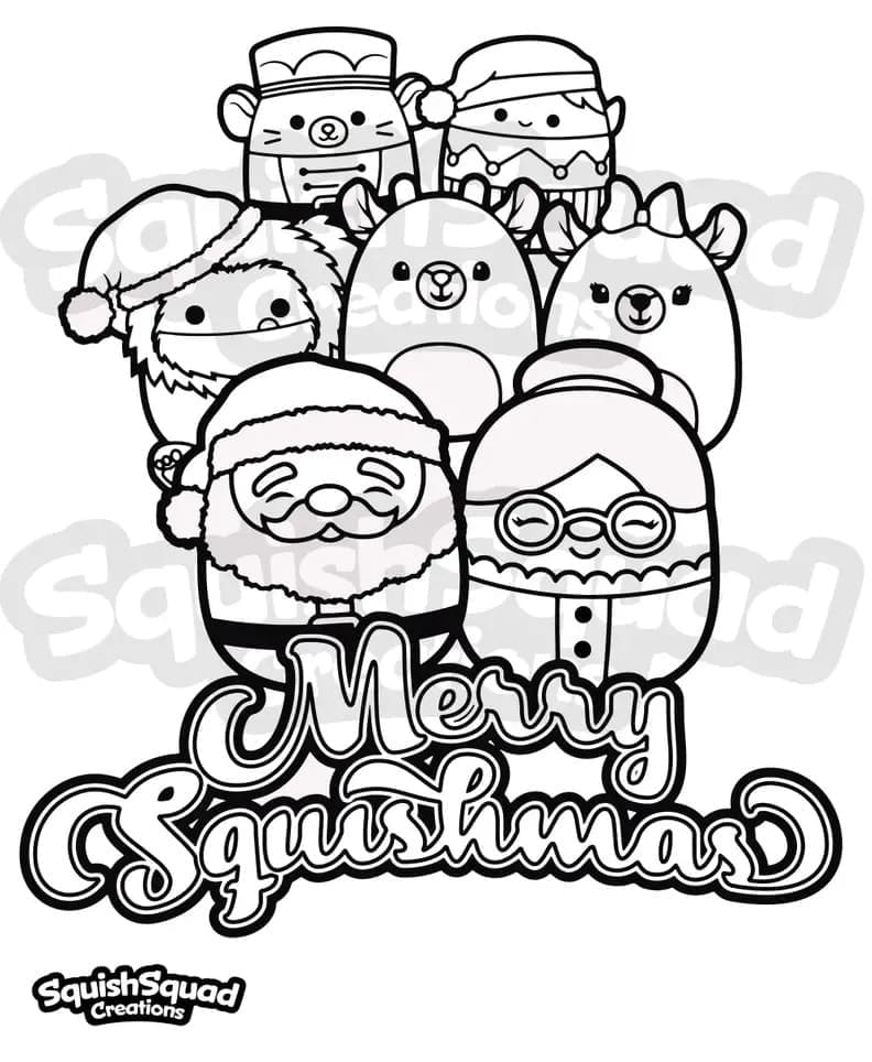 Desenho de Squishmallow Imprimivel para Crianças para Colorir