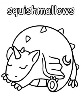 Desenho de Unicorn de Squishmallow para Colorir