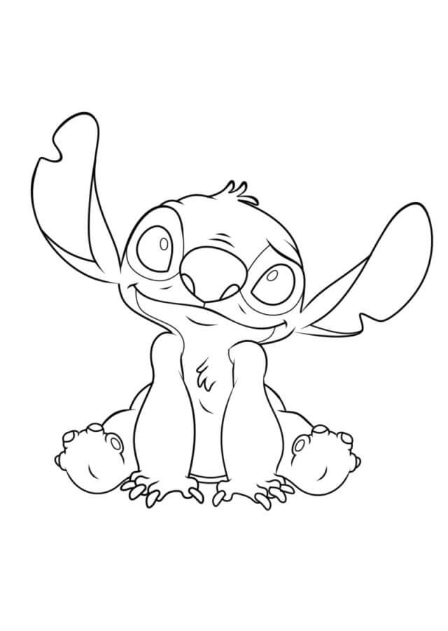 Desenho de Stitch Simples para Colorir e Pintar