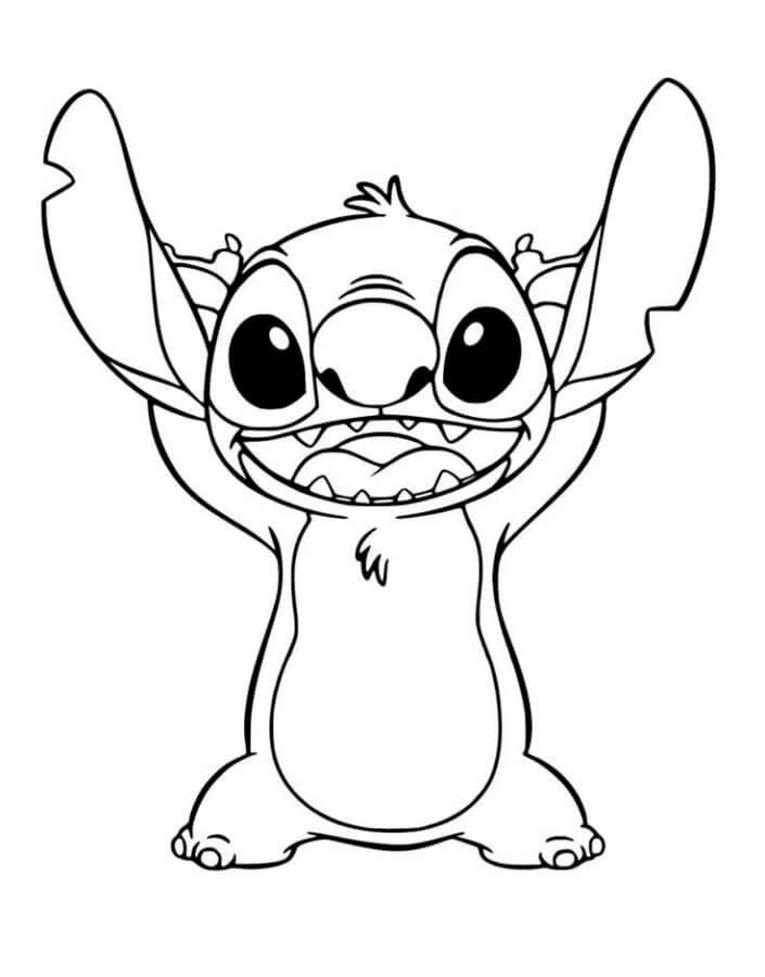 Desenho do Stitch Amável para Imprimir e Colorir