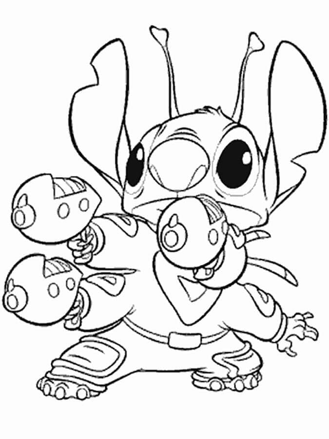 Desenho Stitch com Armá Laser para Colorir