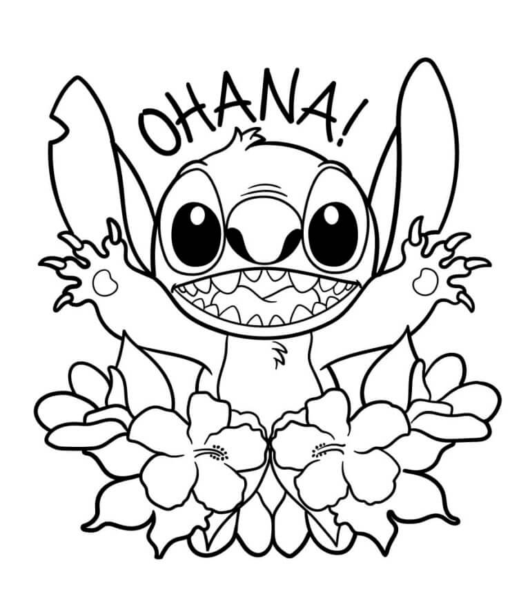 Desenho Surpresa com Stitch para Colorir