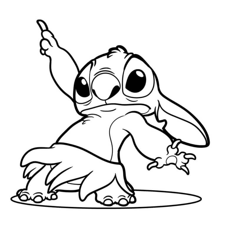Imagem do Stitch Dançando para Pintar