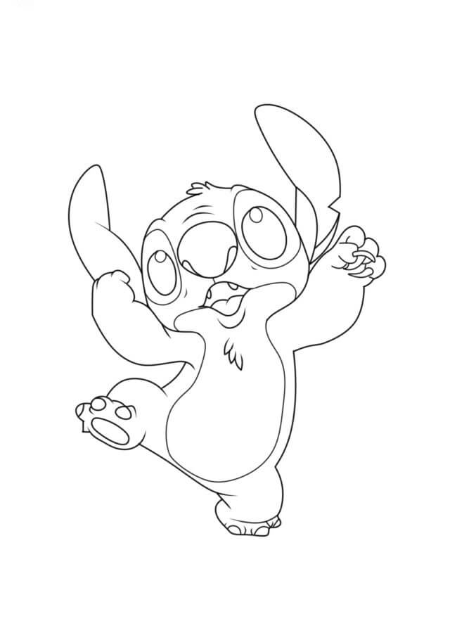 Imagem Stitch Dançá para Colorir