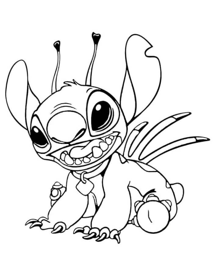 Imagens de Stitch Sentado para Pintar