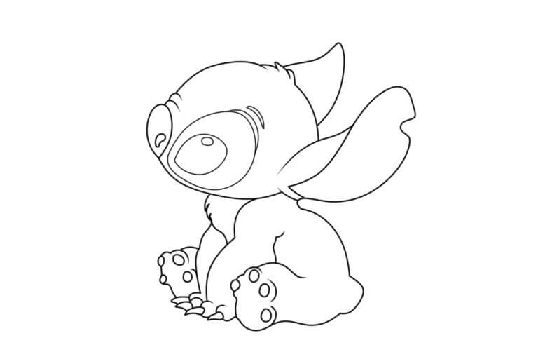 Simples Desenho do Stitch para Colorir Completo