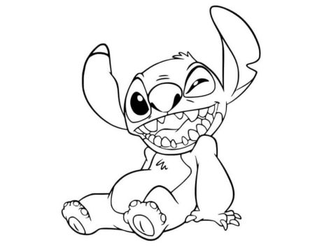 Stitch Divertido Imprimível para Colorir
