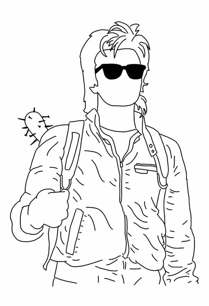 Desenho de Stranger Things para Colorir com Giz de Cera Pdf