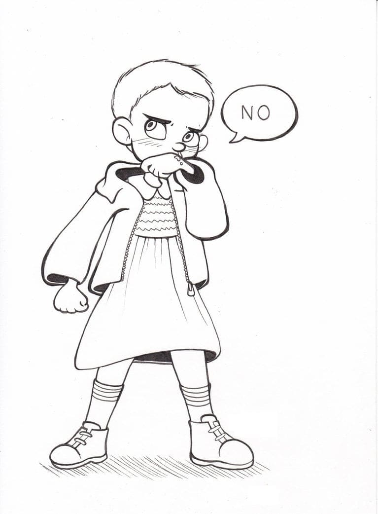 Desenho de Stranger Things para Colorir com Lápis de Cor