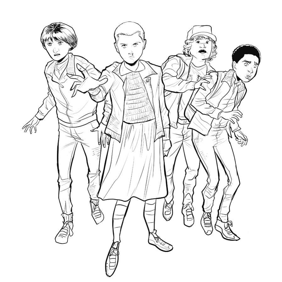 Desenho de Stranger Things para Colorir com Tinta Guache