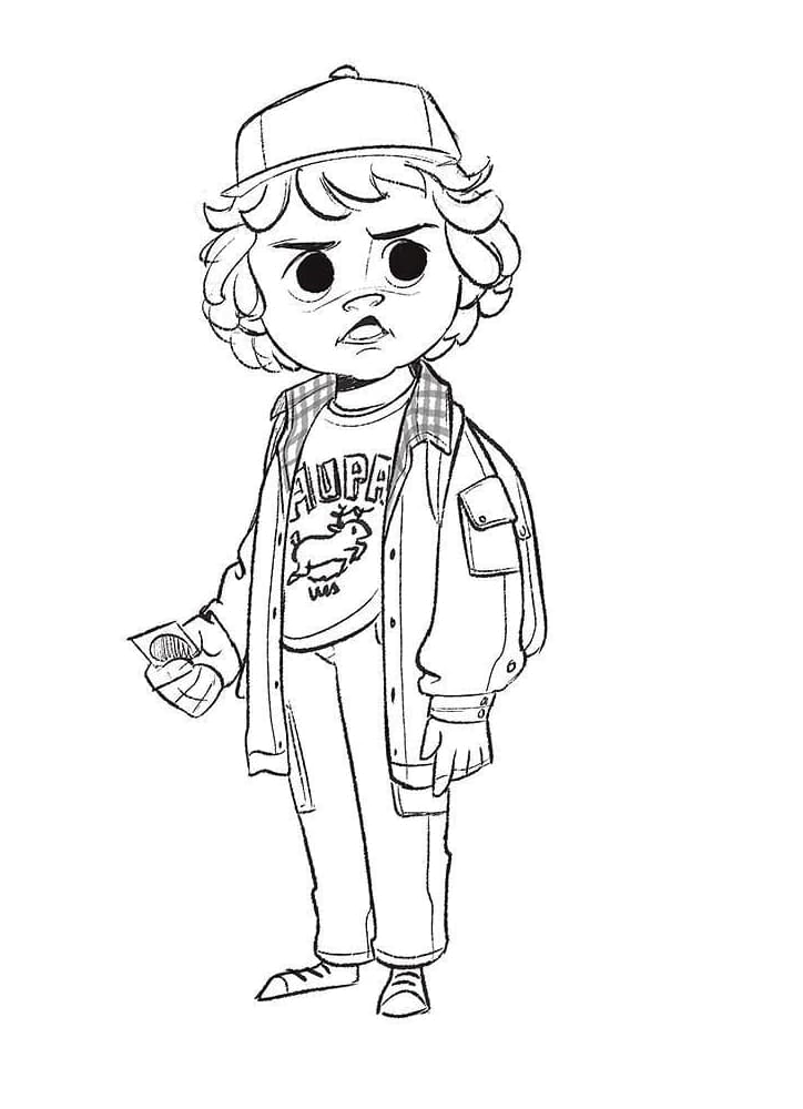 Desenho Dustin de Stranger Things para Colorir