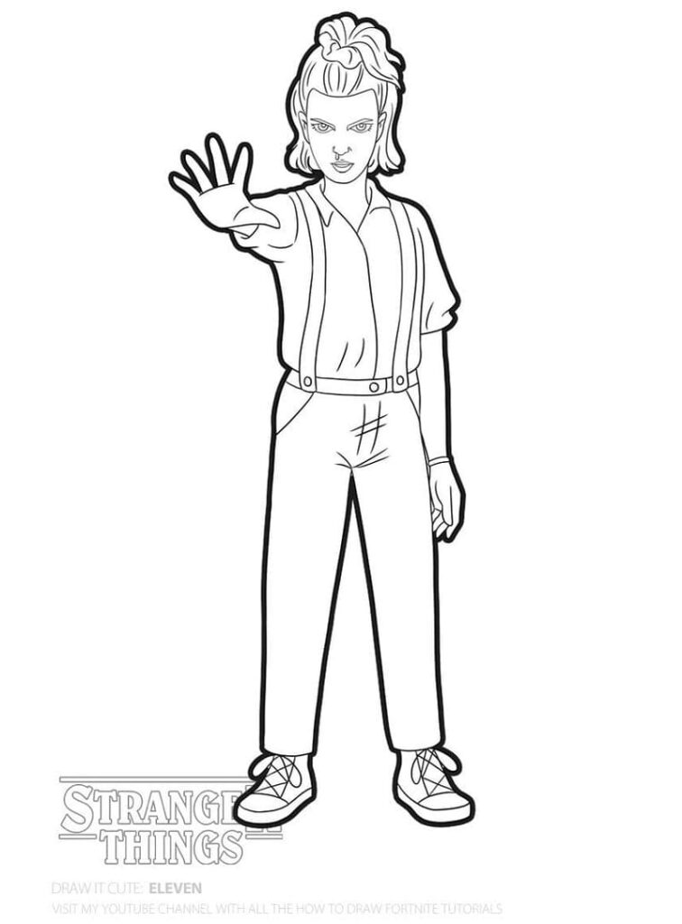Desenho Eleven de Stranger Things para Colorir
