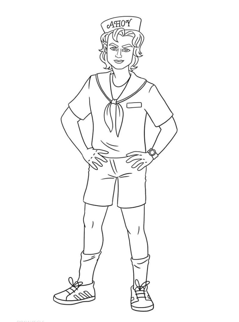 Desenho Steve de Stranger Things para Colorir