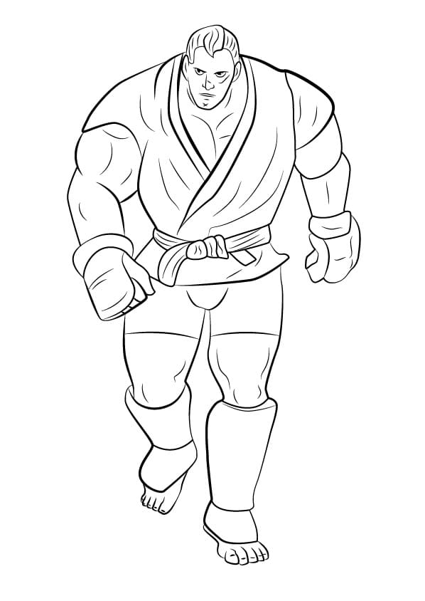 Desenho Abel Street Fighter para Colorir
