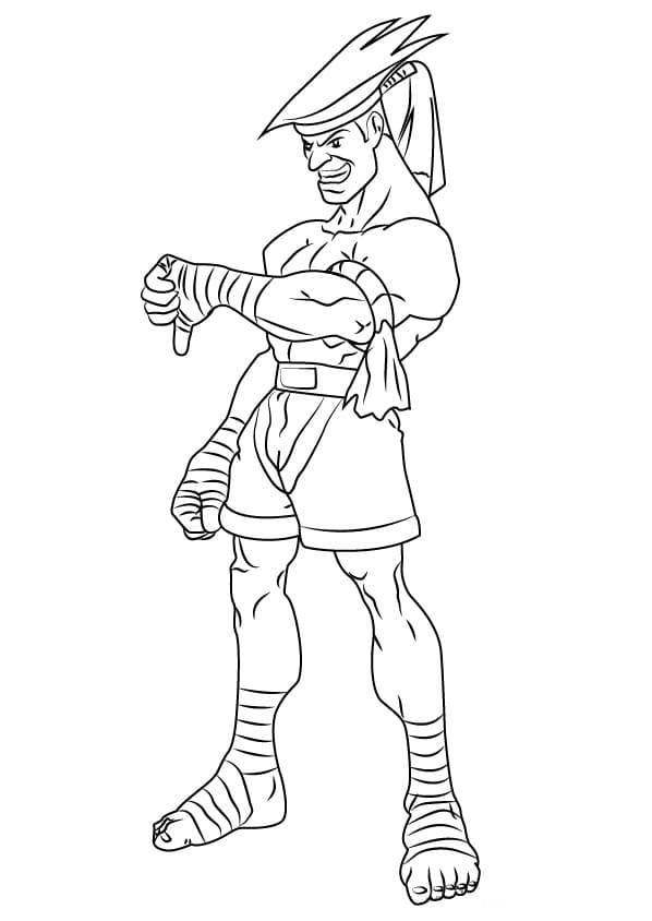 Desenho Adon Street Fighter para Colorir
