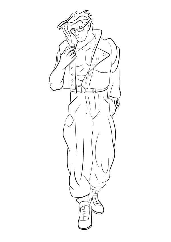 Desenho Charlie Nash Street Fighter para Colorir