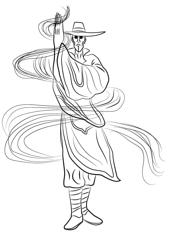 Desenho de Fang Street Fighter para Colorir