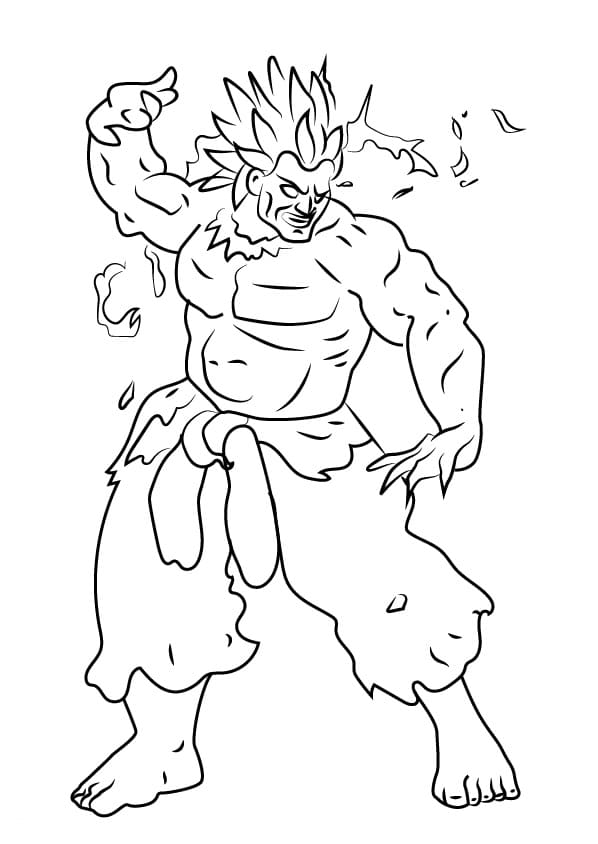 Desenho de Oni de Street Fighter para Colorir