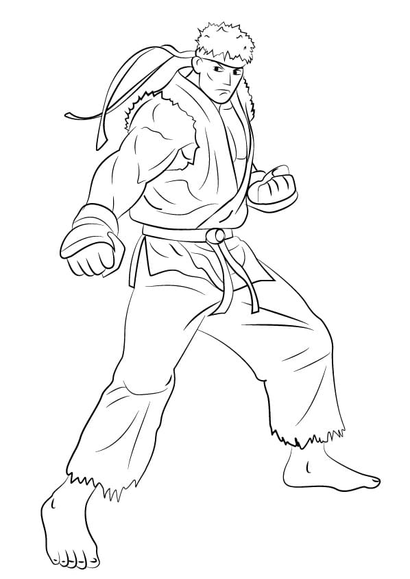 Desenho de Ryu para Colorir