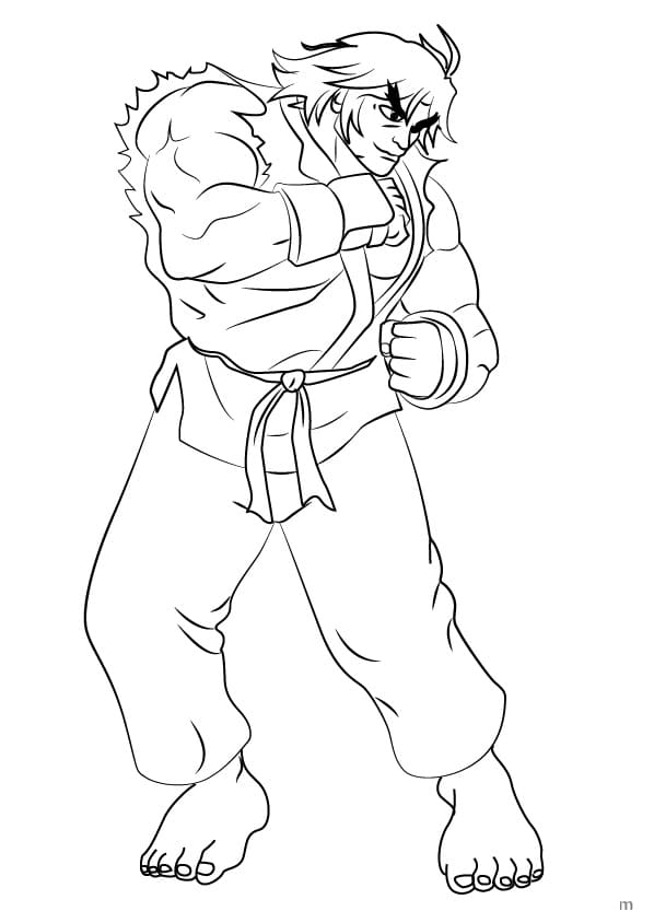 Desenho Ken de Street Fighter para Colorir