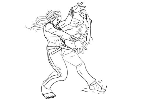Desenho Laura Street Fighter para Colorir