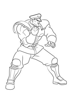 Desenho M Bison Street Fighter para Colorir