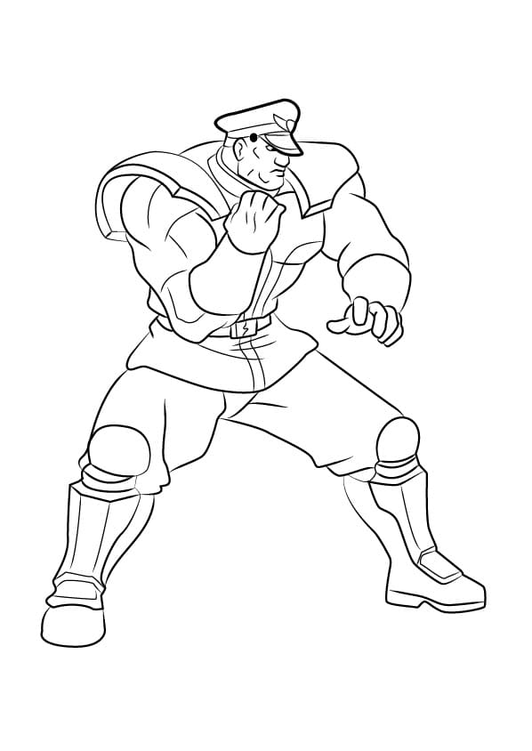 Desenho M Bison Street Fighter para Colorir