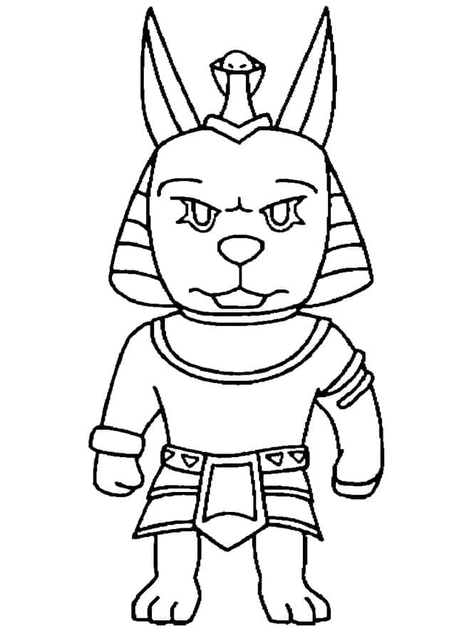 Desenho de Anubis Stumble Guys para Colorir