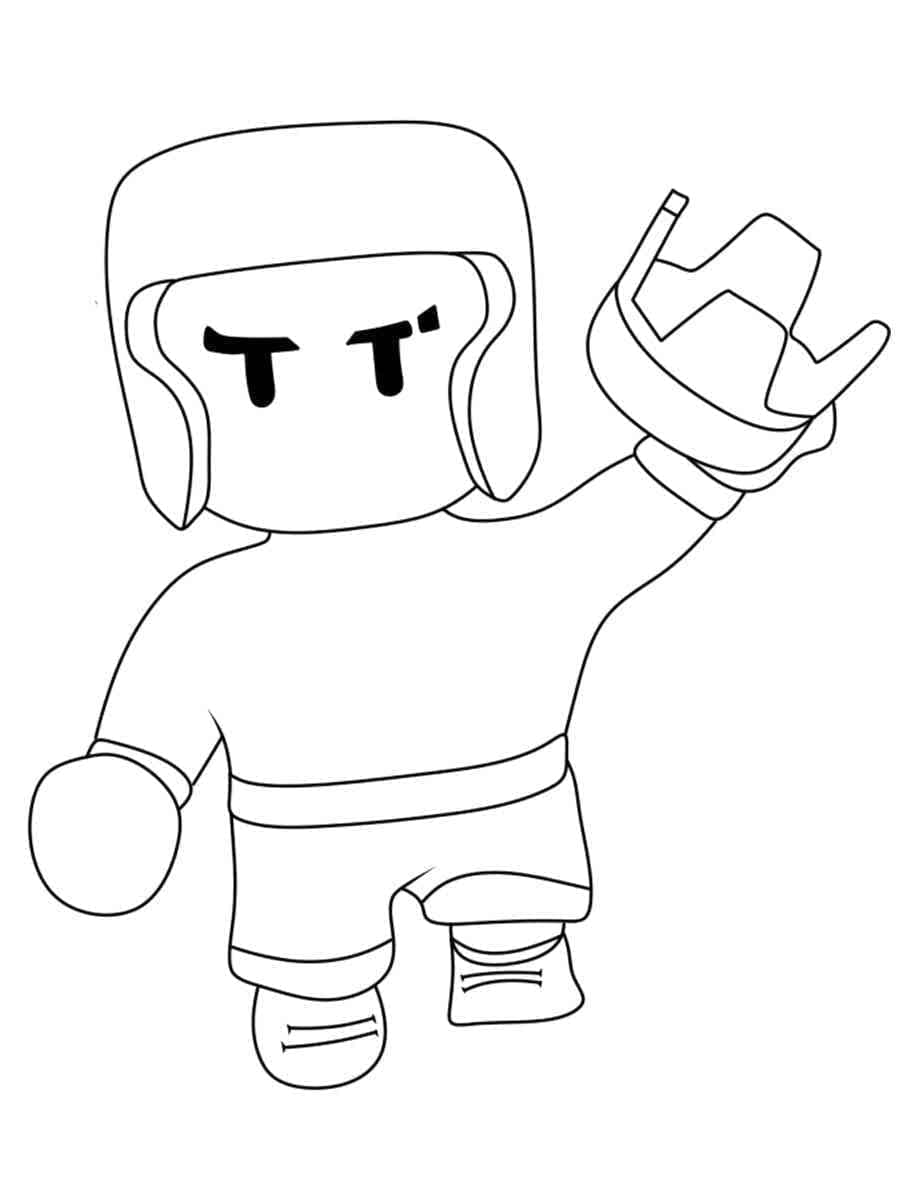 Desenho de Boxer Mike Stumble Guys para Colorir