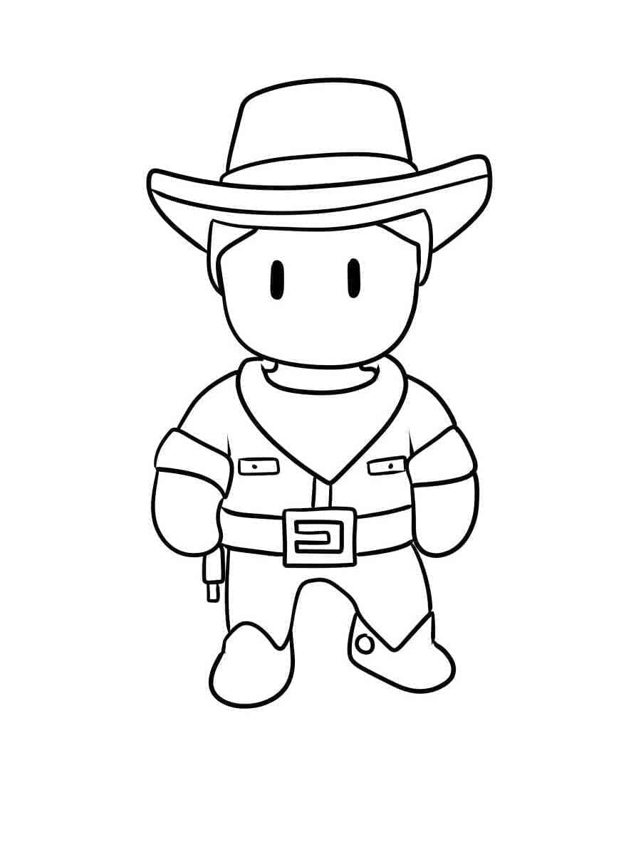 Desenho de Colt Easterwood Stumble Guys para Colorir