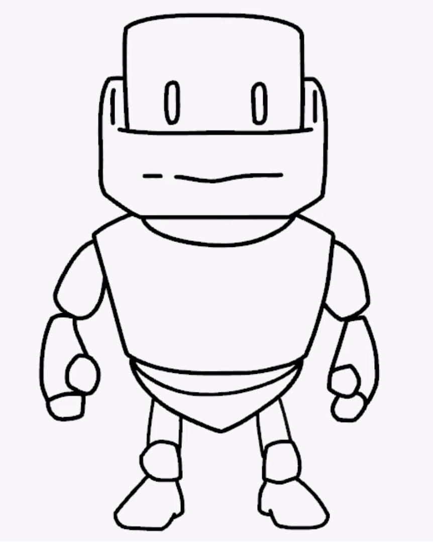 Desenho de Golem Stumble Guys para Colorir
