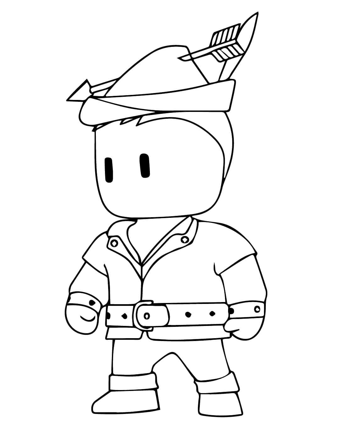 Desenho de Green Hood Stumble Guys para Colorir