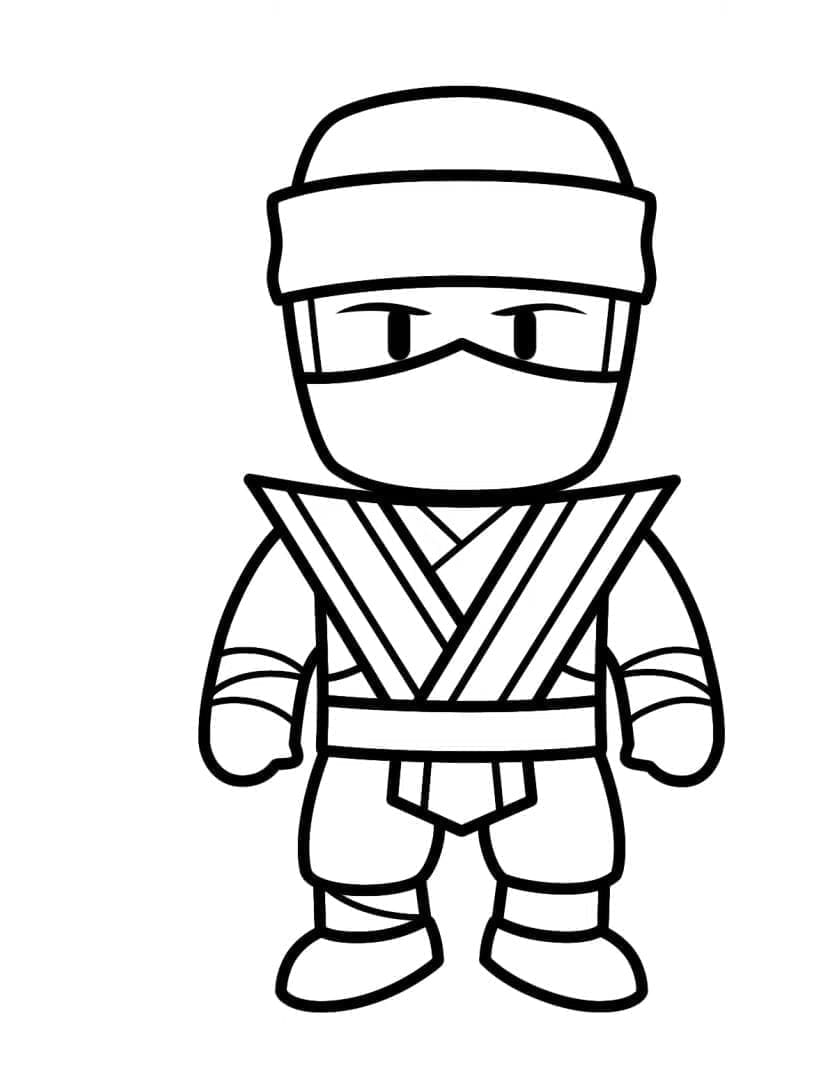 Desenho de Ninja Kai Stumble Guys para Colorir