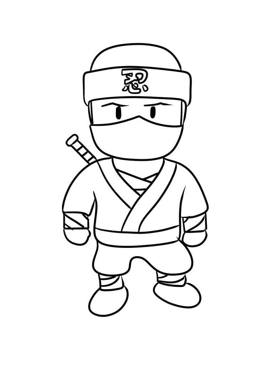 Desenho de Ninja Stumble Guys para Colorir