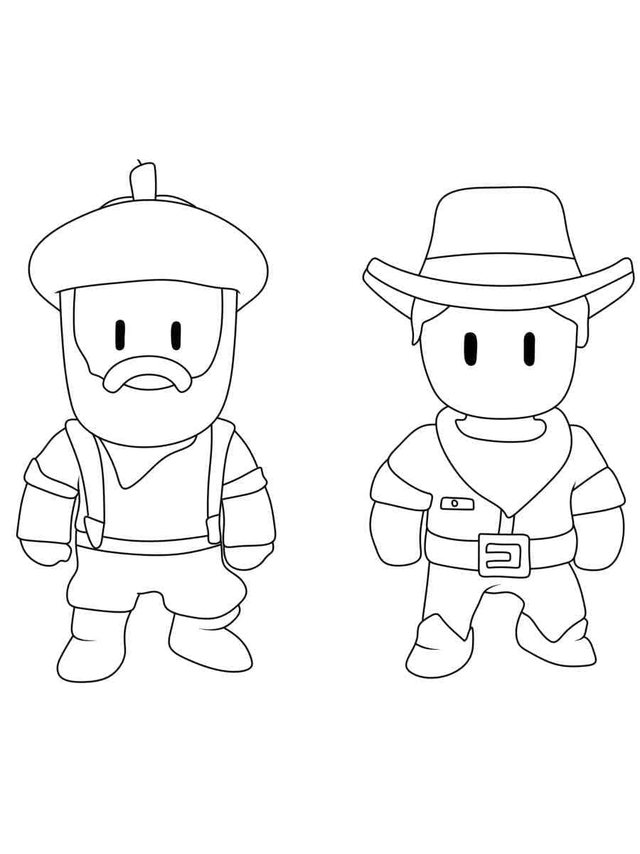 Desenho de Personagens Stumble Guys para Colorir