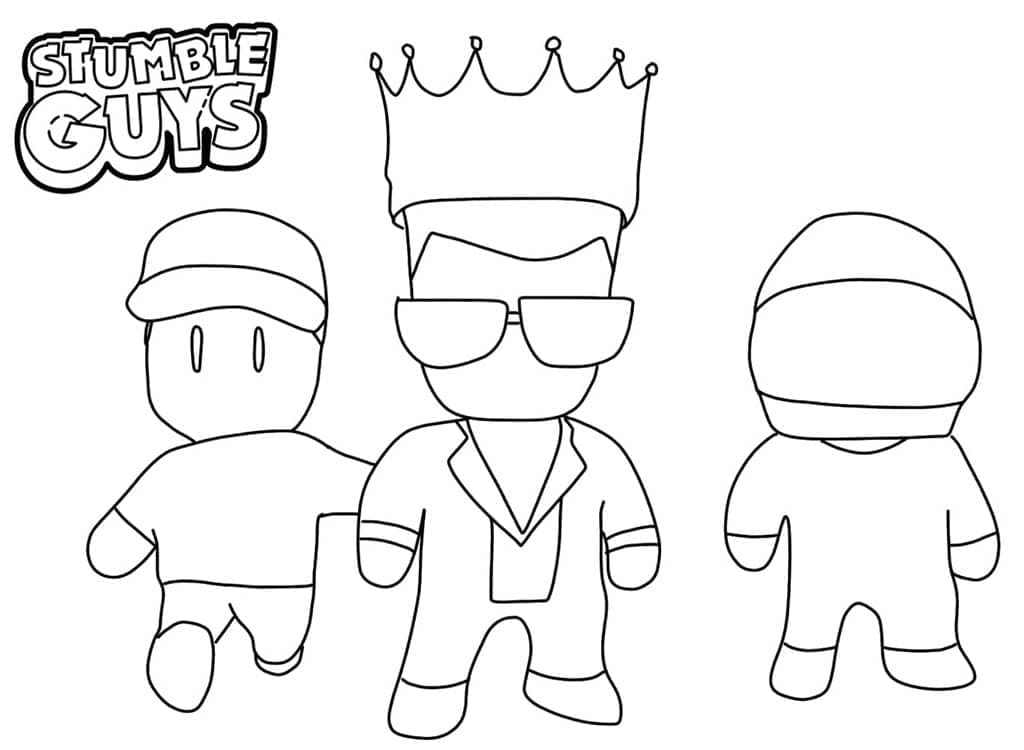 Desenho de Personagens de Stumble Guys para Colorir