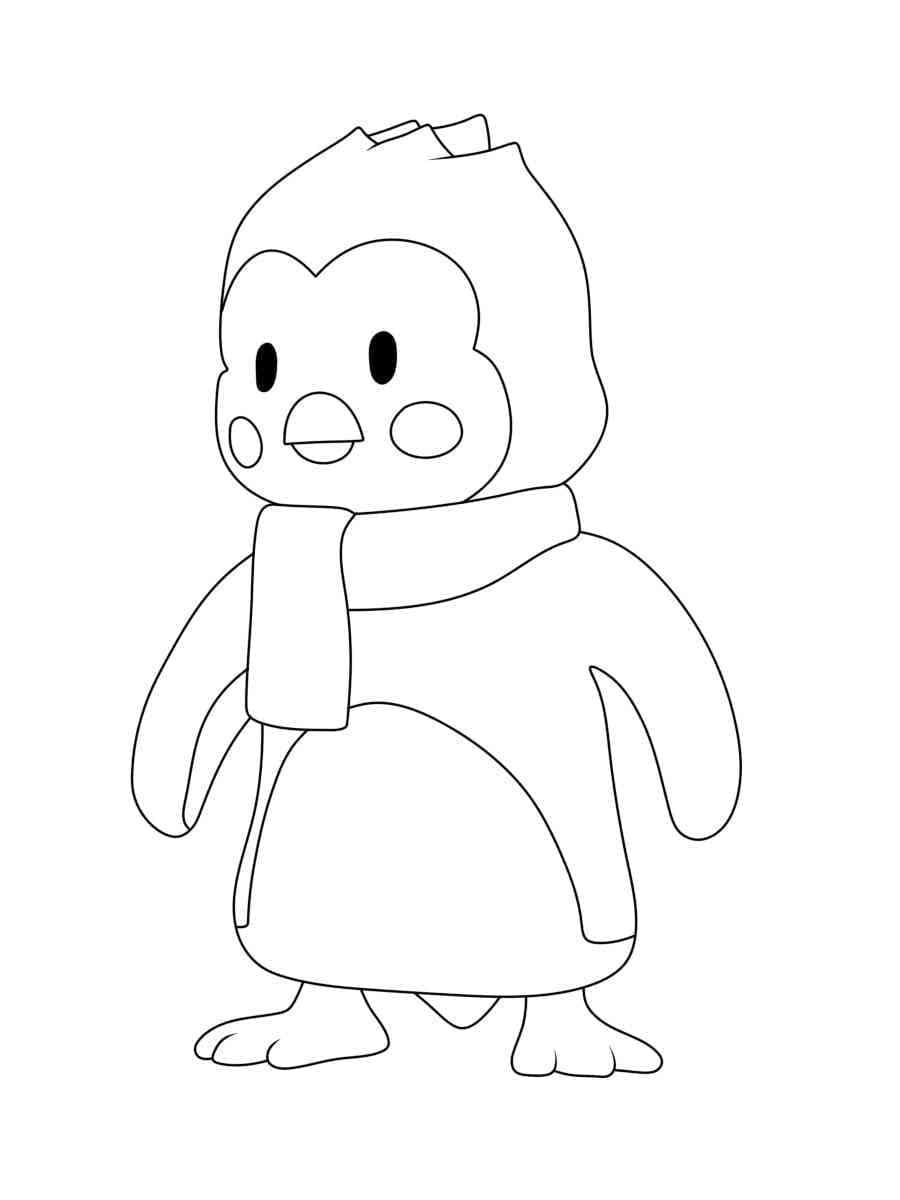Desenho de Pinguim Stumble Guys para Colorir