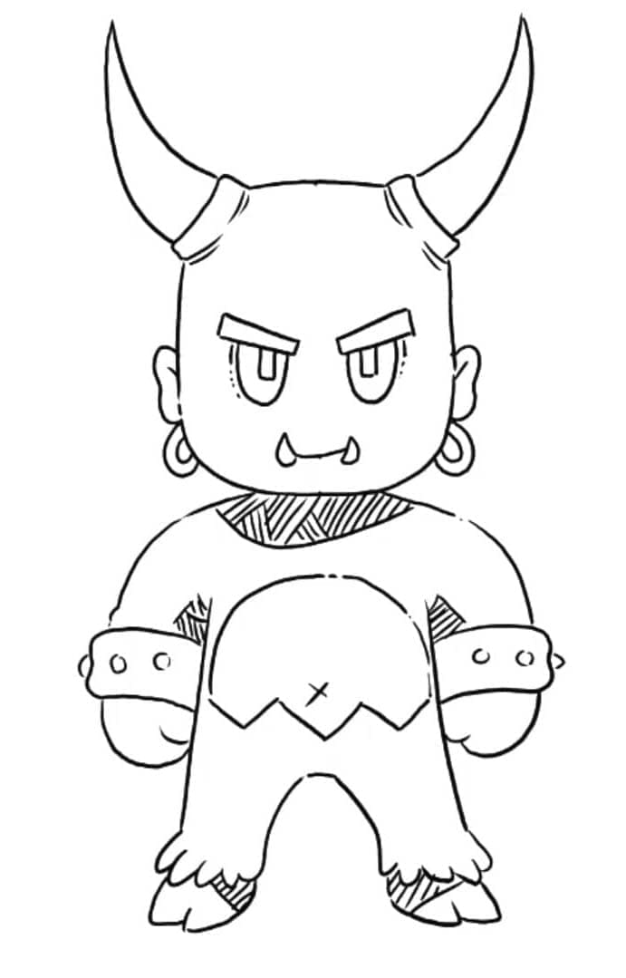 Desenho de Red Demon Stumble Guys para Colorir