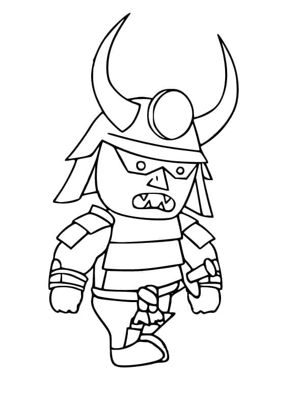 Desenho de Samurai Stumble Guys para Colorir