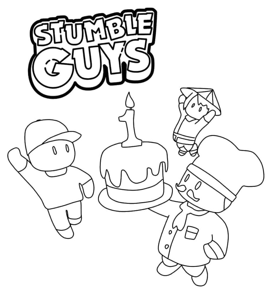 Desenho de Stumble Guys Imprimivel Grátis para Colorir